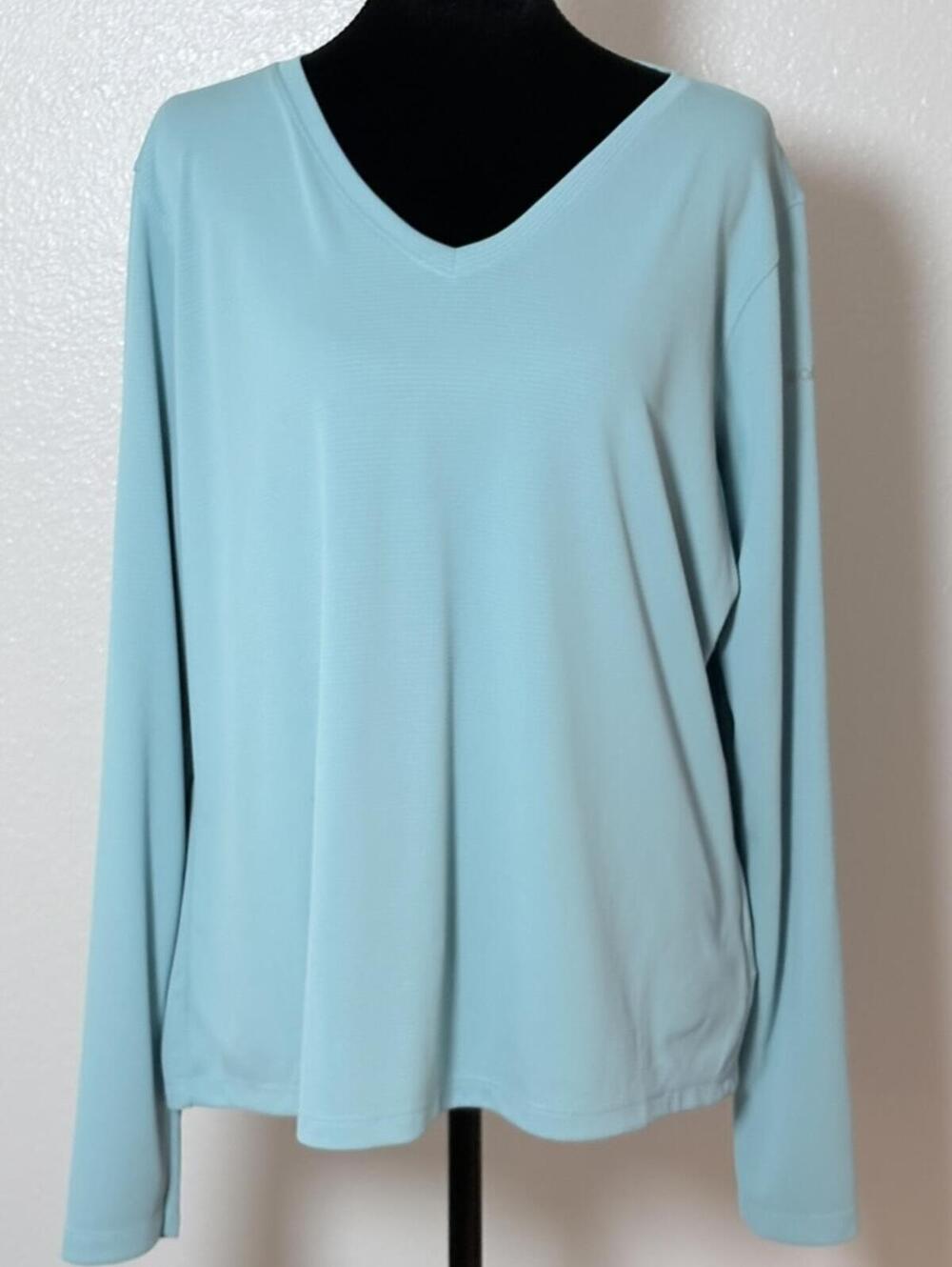 Columbia PFG Omni-Shade Long Sleeve Top Aqua/Mint Size XL